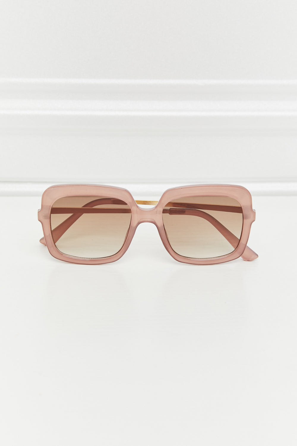 Square Metal-Plastic Hybrid Temple Sunglasses - Carly Joann's Closet