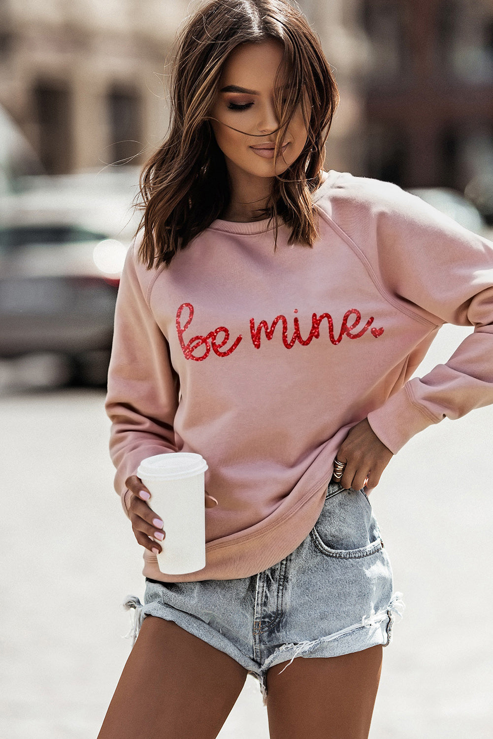 BE MINE Raglan Sleeve Sweatshirt - Carly Joann's Closet