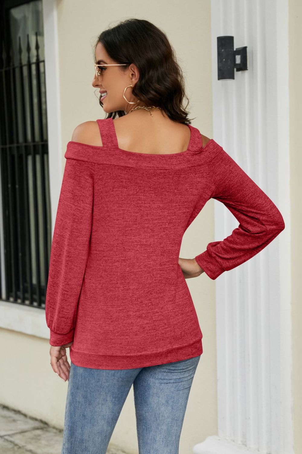 Cutout Cold-Shoulder Top - Carly Joann's Closet