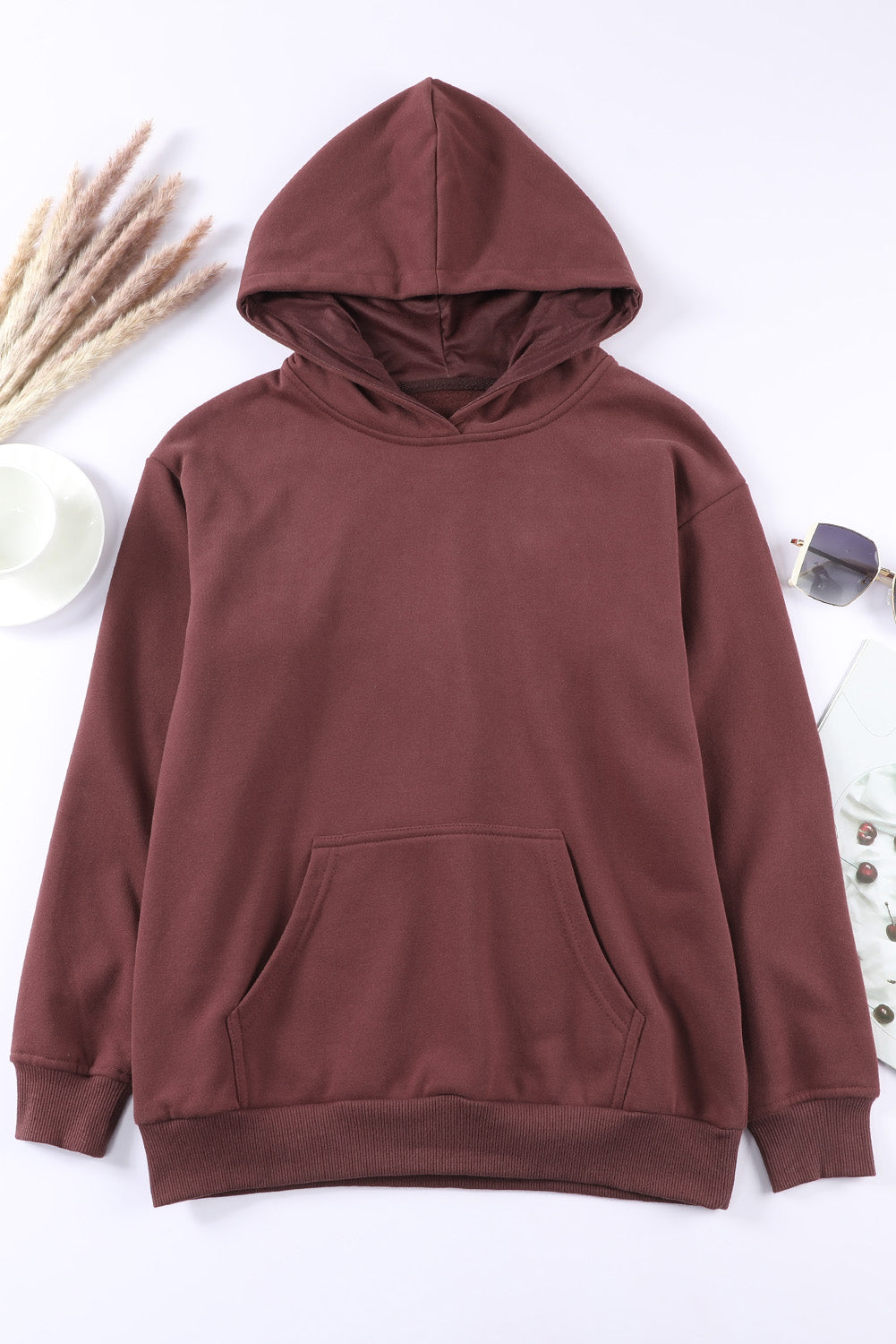 Dropped Shoulder Kangaroo Pocket Hoodie - Carly Joann's Closet