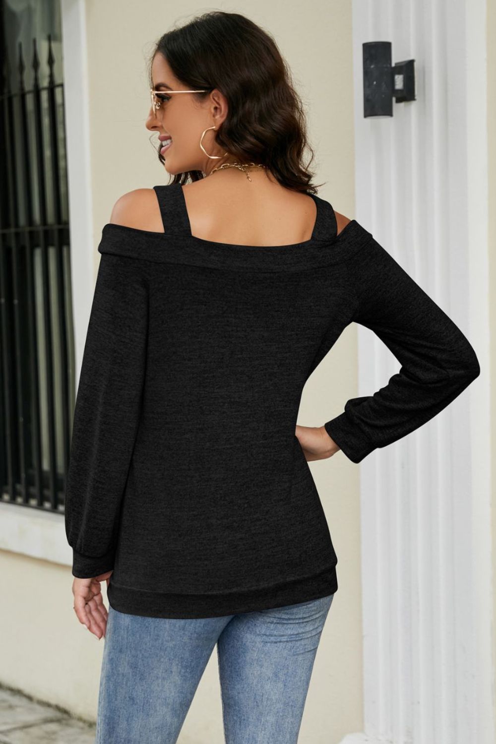 Cutout Cold-Shoulder Top - Carly Joann's Closet