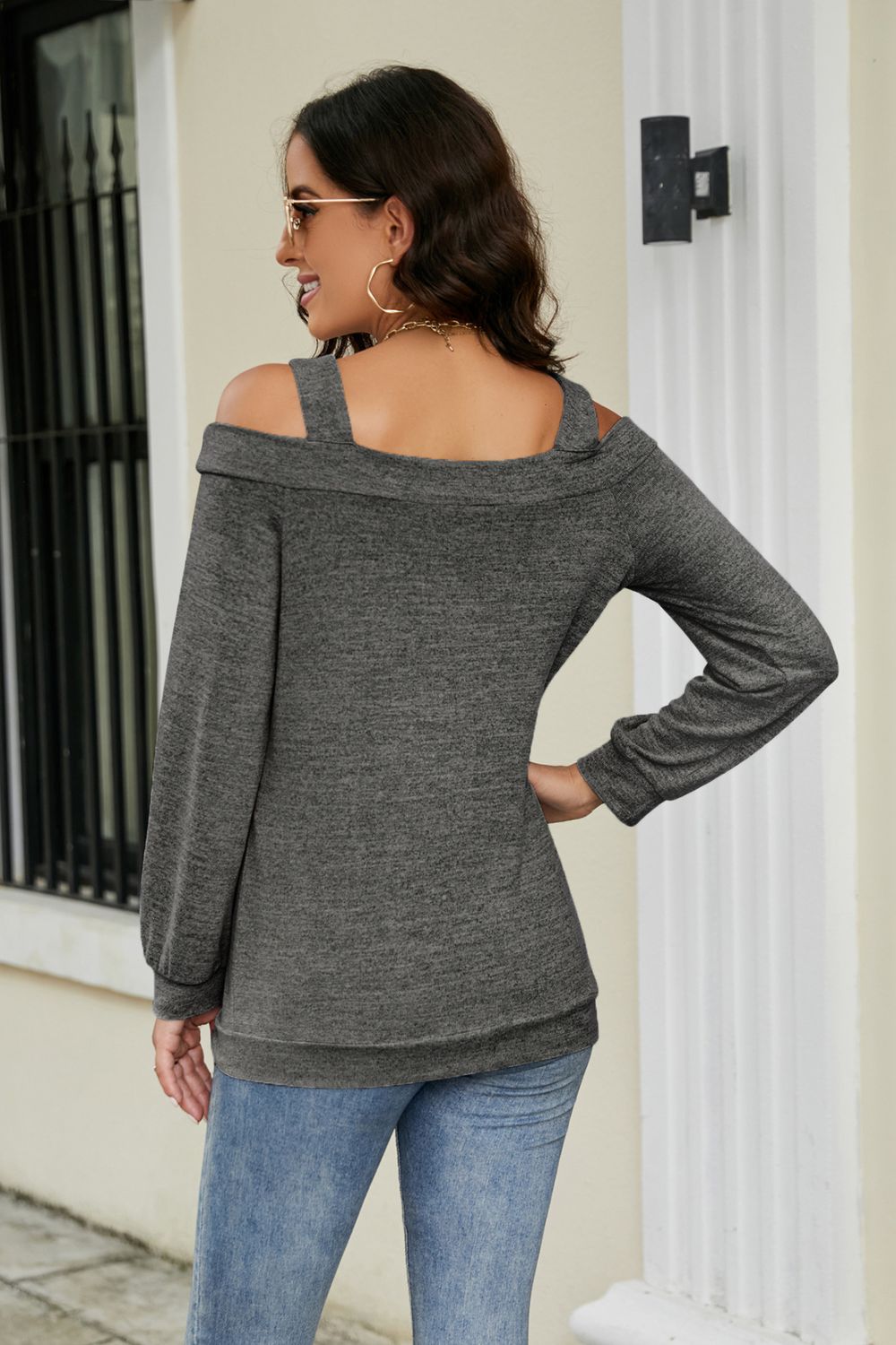 Cutout Cold-Shoulder Top - Carly Joann's Closet