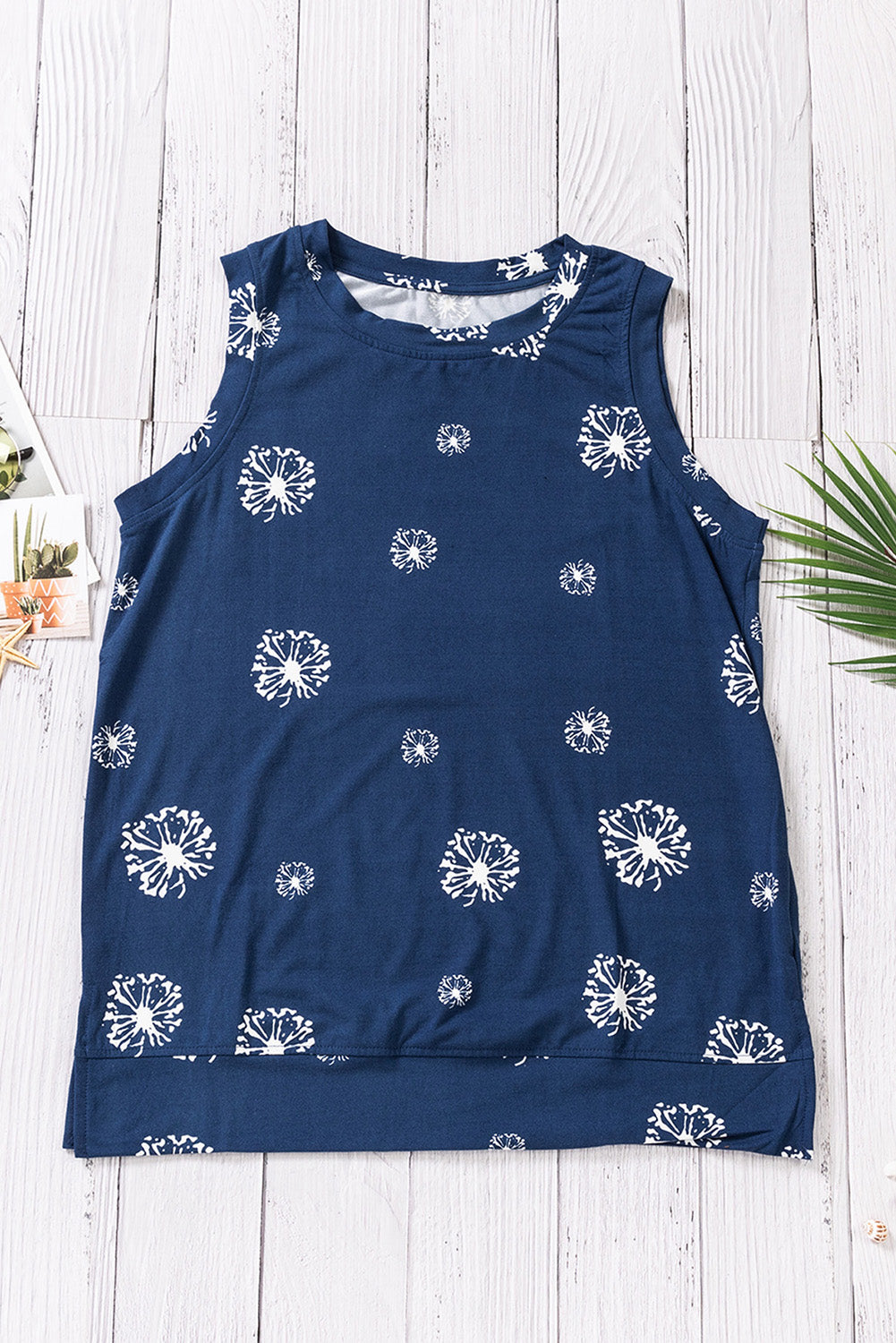 Star Print Tank with Slits - Carly Joann's Closet