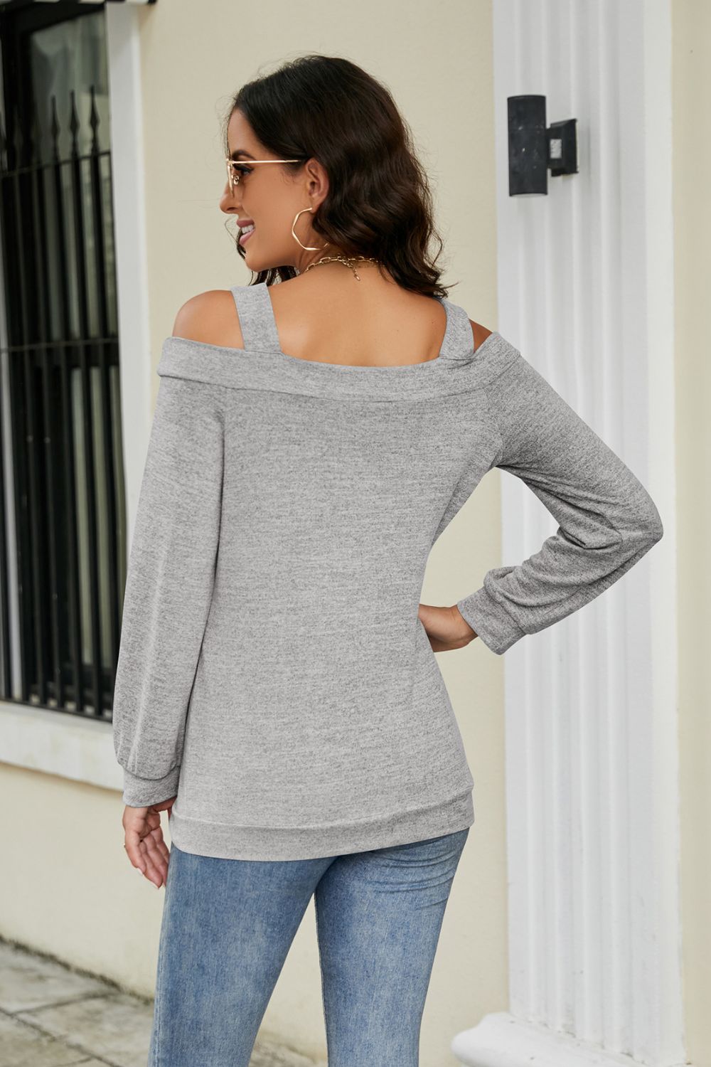 Cutout Cold-Shoulder Top - Carly Joann's Closet