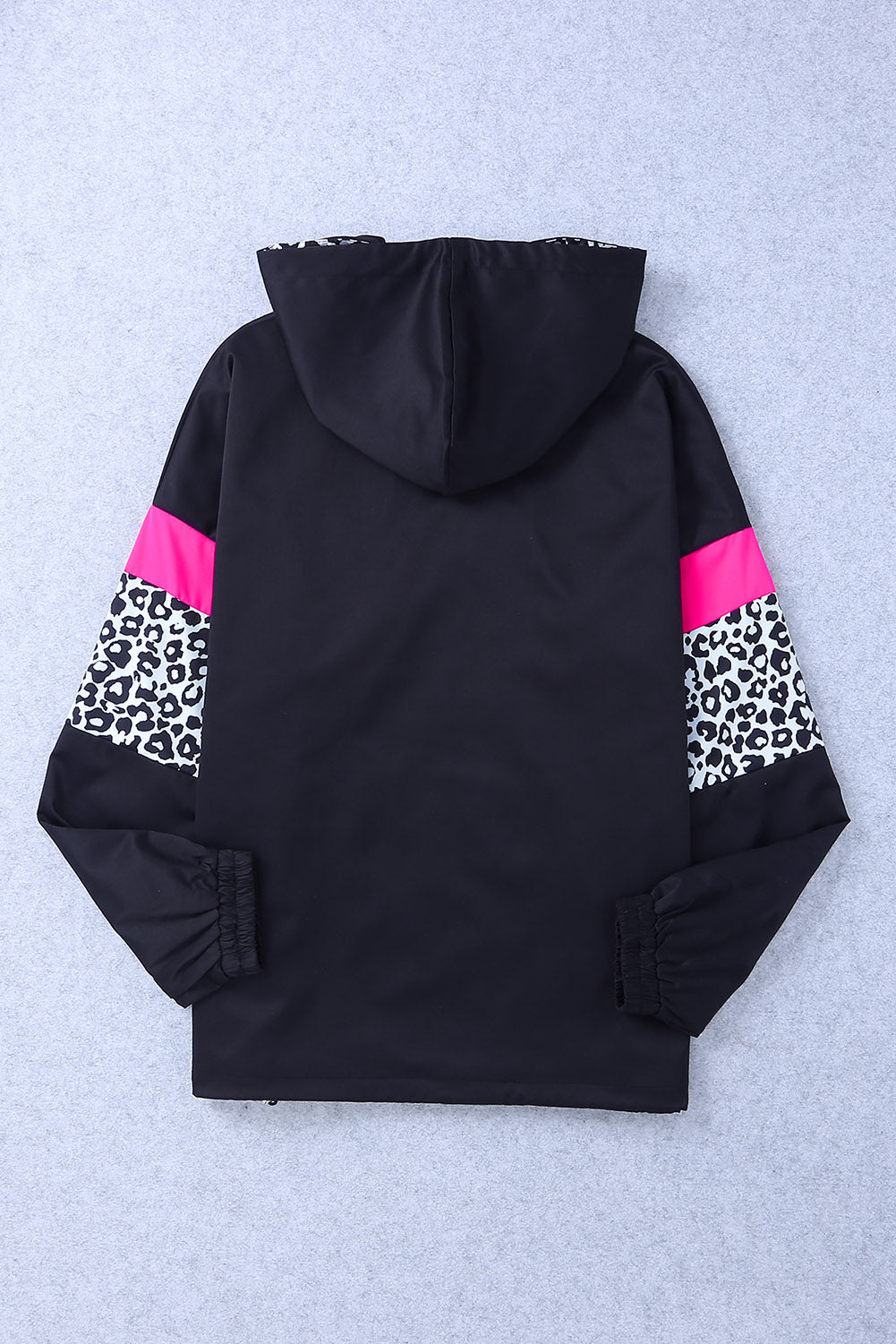 Leopard Color Block Zip-Up Hooded Jacket - Carly Joann's Closet