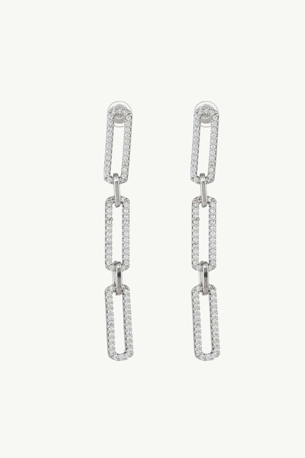 Rhinestone Chunky Chain Drop Earrings - Carly Joann's Closet