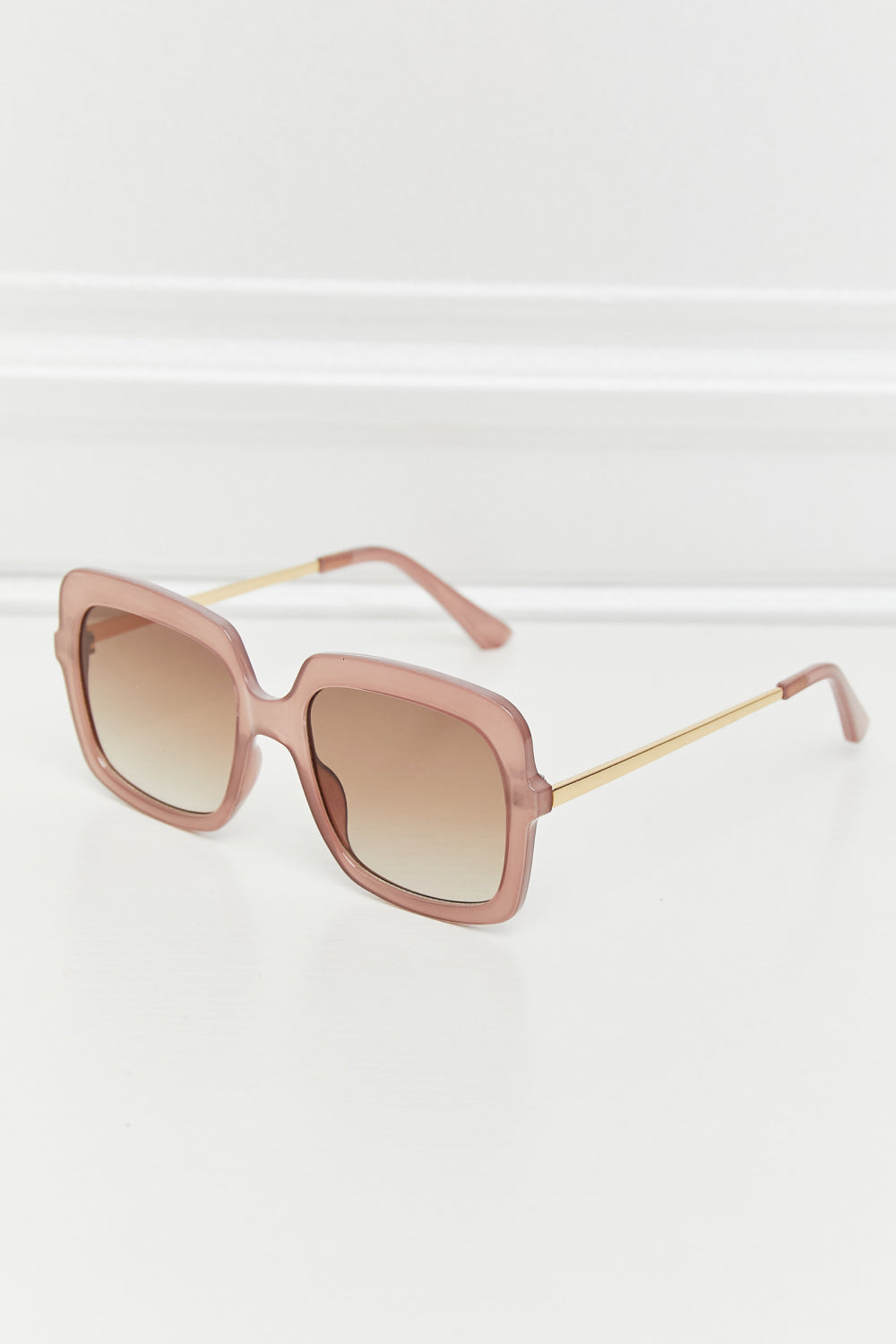 Square Metal-Plastic Hybrid Temple Sunglasses - Carly Joann's Closet