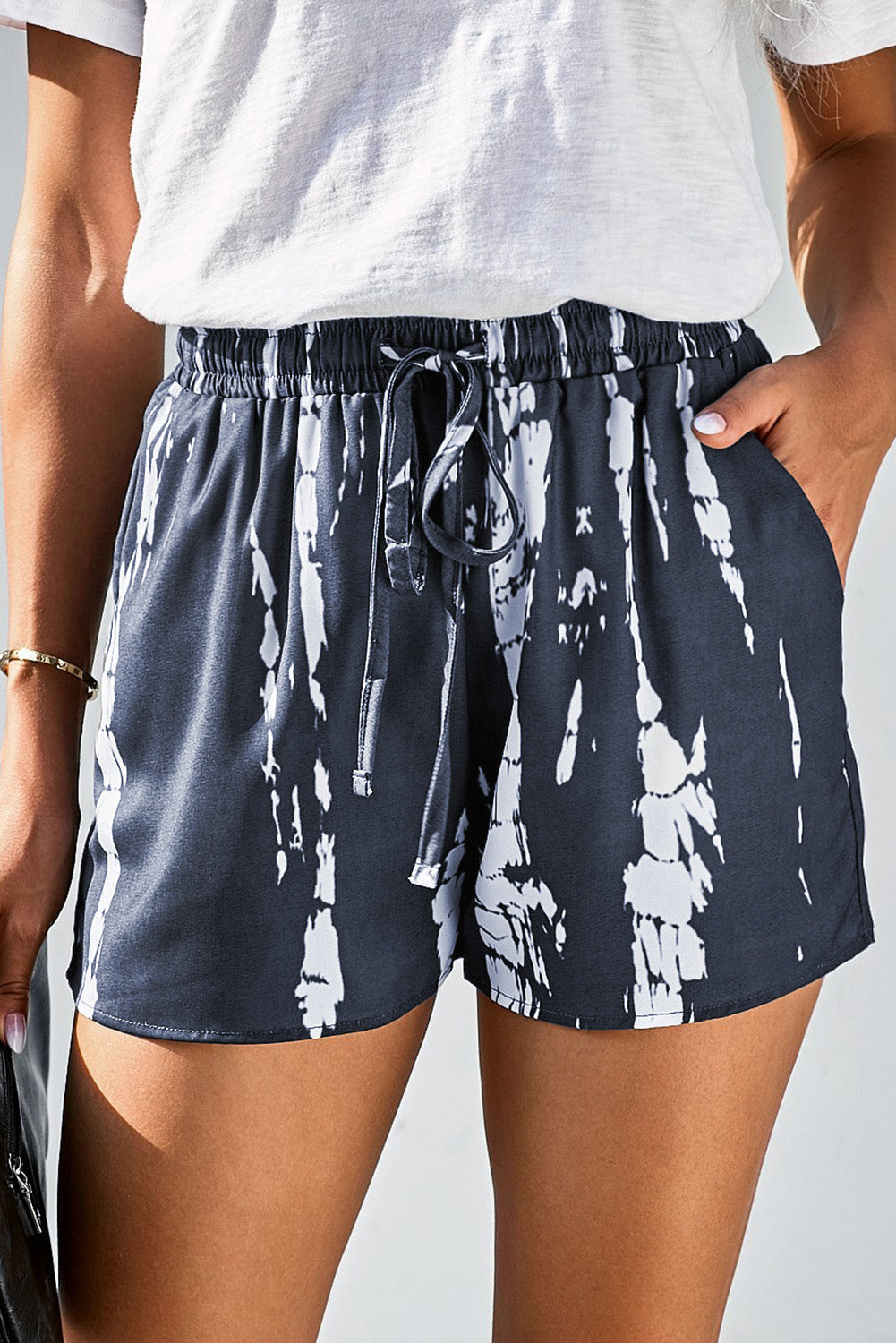 Tie-Dye Drawstring Waist Shorts with Pockets - Carly Joann's Closet