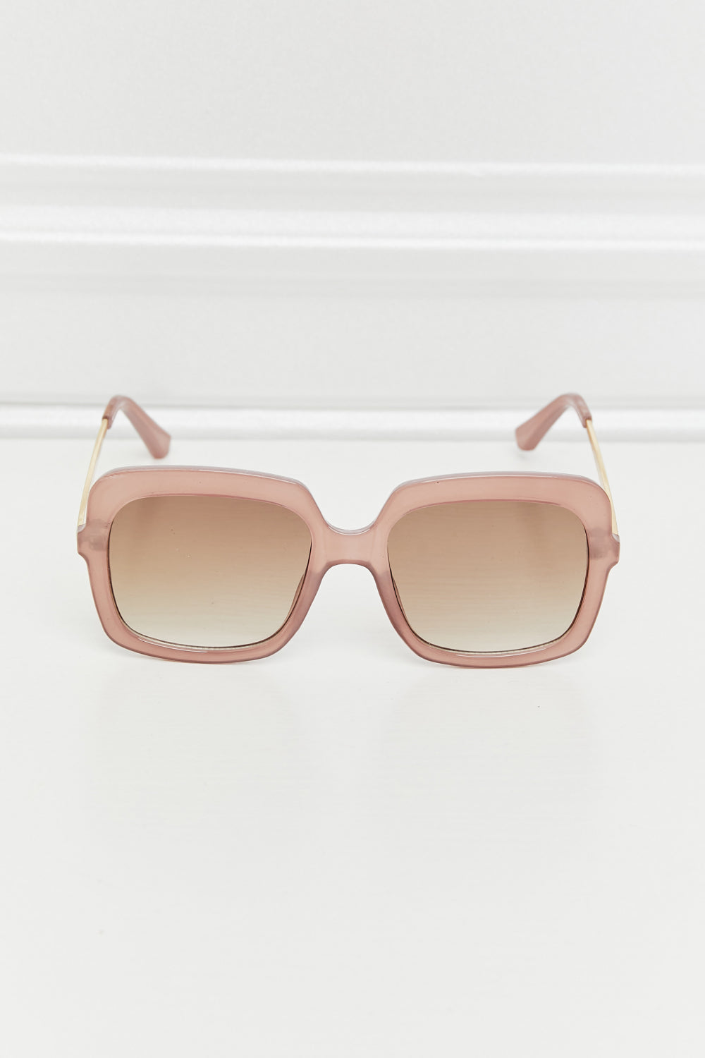 Square Metal-Plastic Hybrid Temple Sunglasses - Carly Joann's Closet