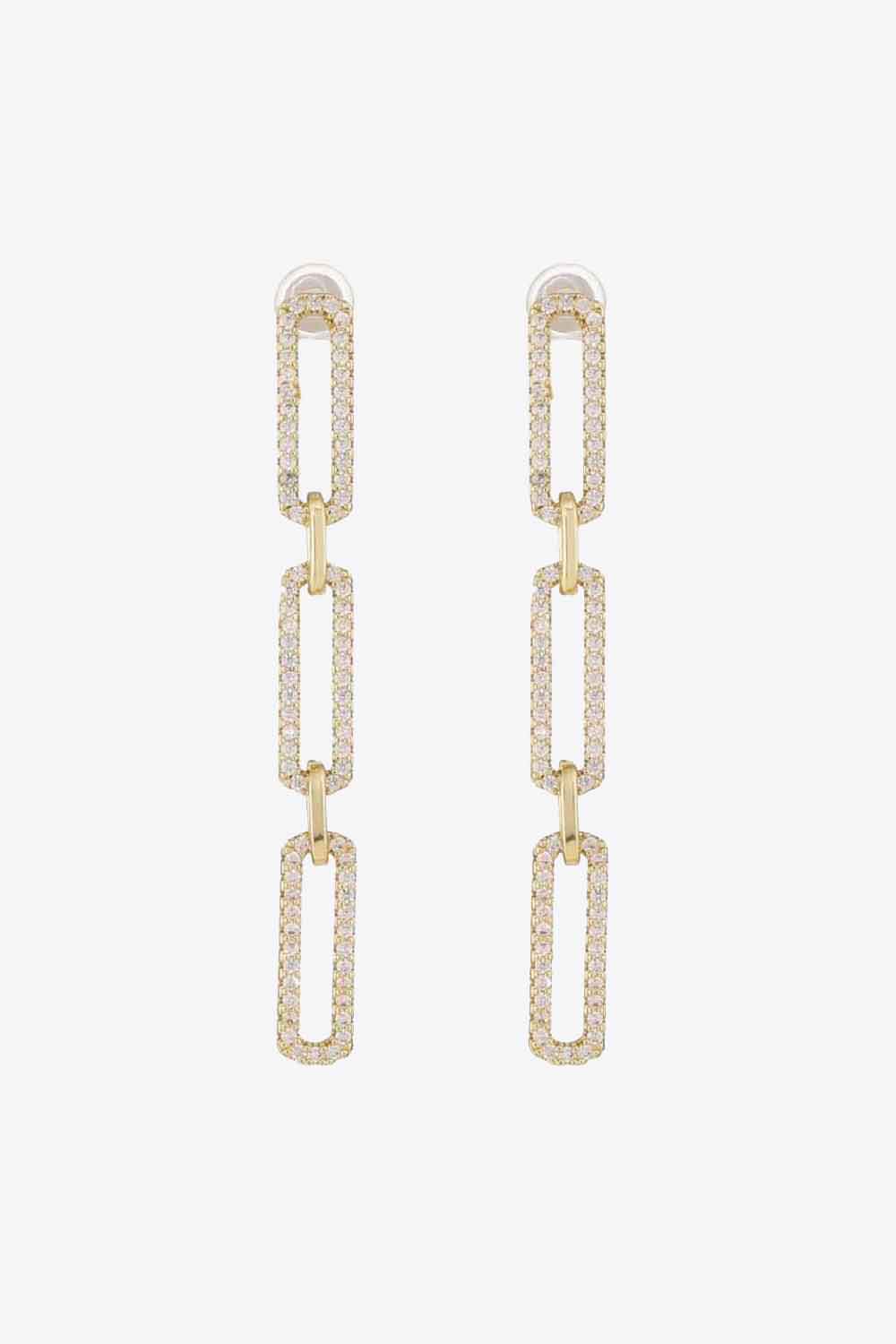 Rhinestone Chunky Chain Drop Earrings - Carly Joann's Closet