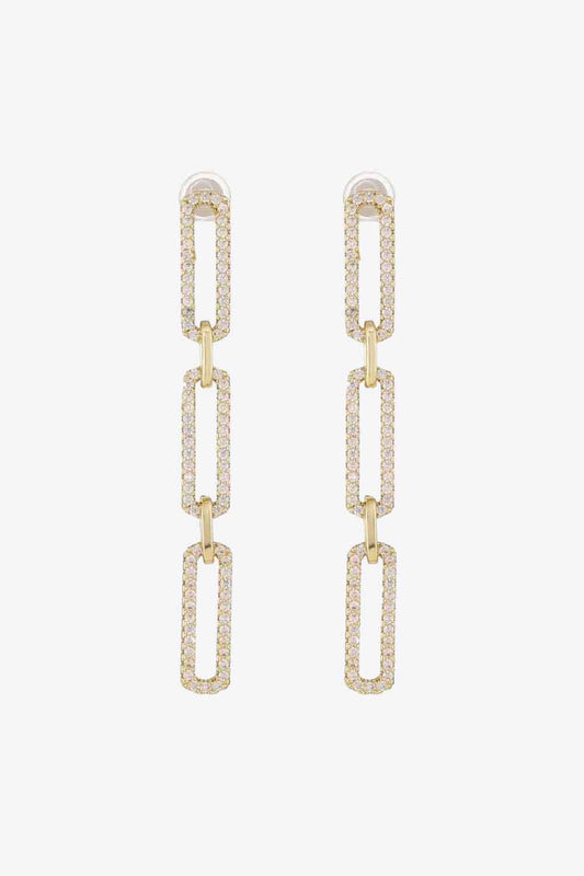 Rhinestone Chunky Chain Drop Earrings - Carly Joann's Closet