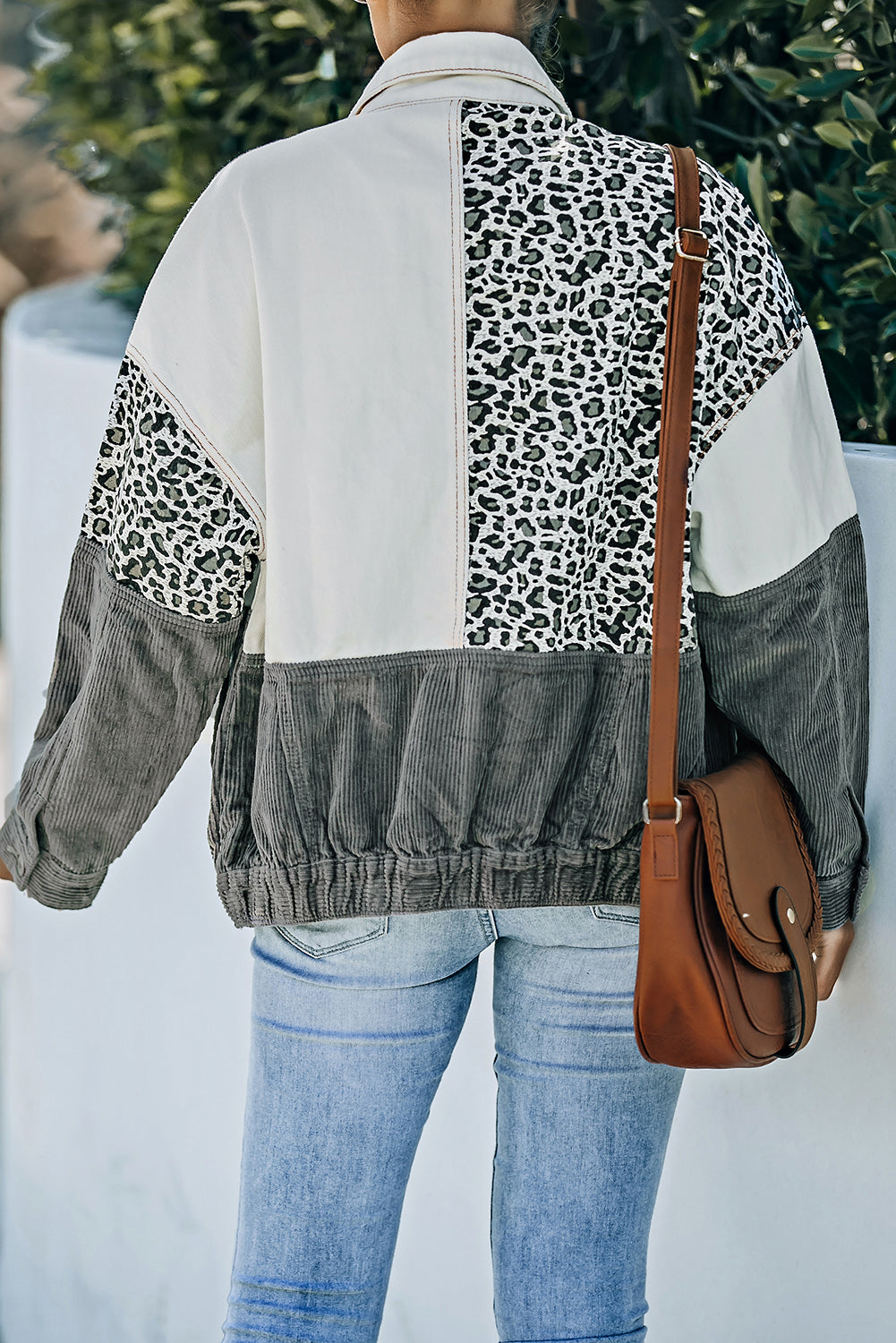 Leopard Color Block Button-Up Corduroy Shacket - Carly Joann's Closet