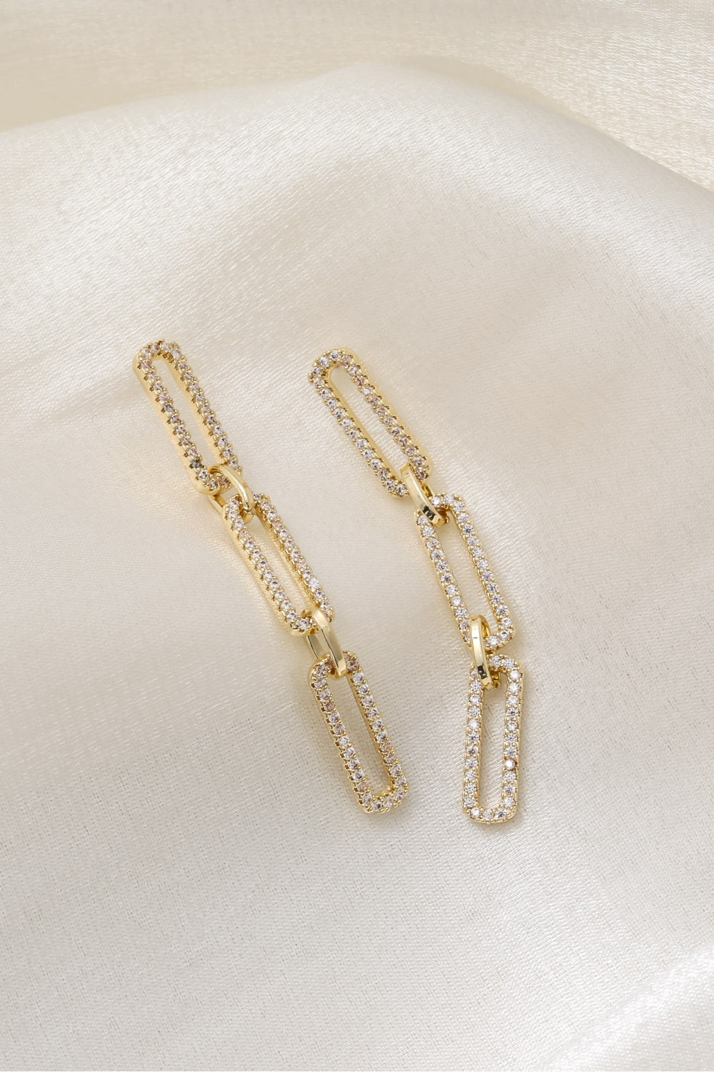 Rhinestone Chunky Chain Drop Earrings - Carly Joann's Closet