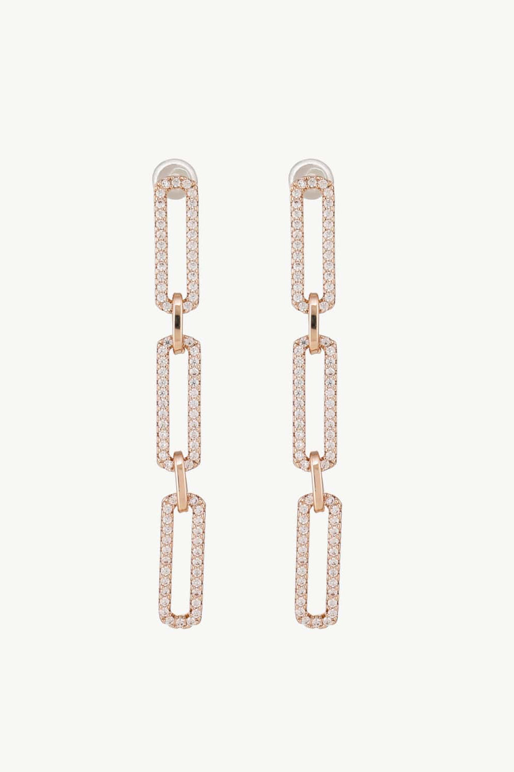 Rhinestone Chunky Chain Drop Earrings - Carly Joann's Closet