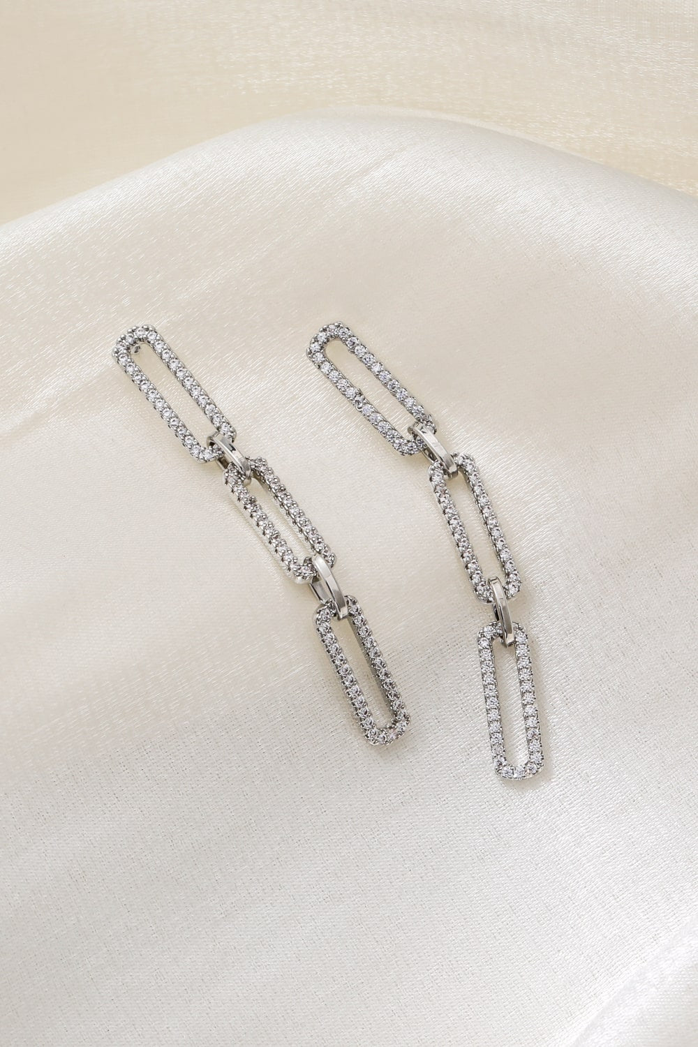 Rhinestone Chunky Chain Drop Earrings - Carly Joann's Closet