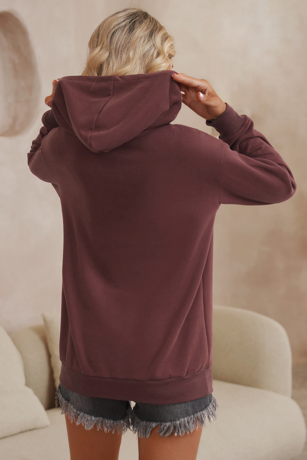 Dropped Shoulder Kangaroo Pocket Hoodie - Carly Joann's Closet