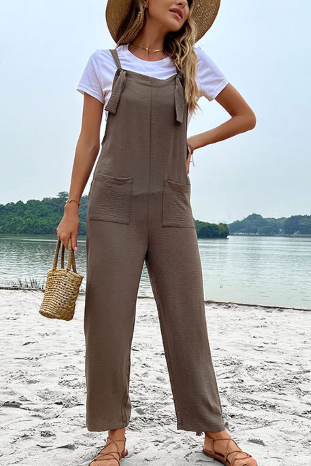 Straight Leg Jumpsuit with Pockets - Carly Joann's Closet