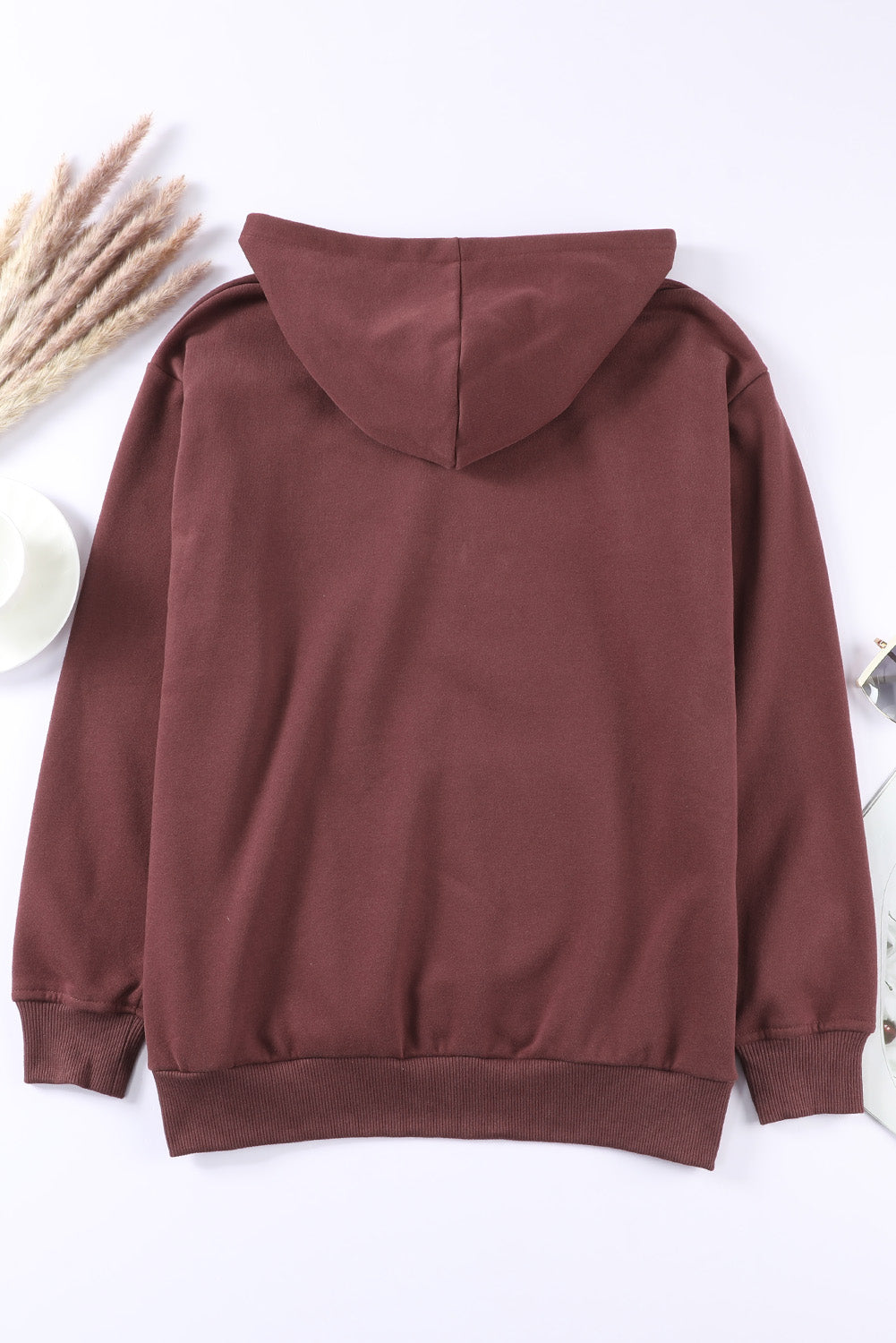 Dropped Shoulder Kangaroo Pocket Hoodie - Carly Joann's Closet